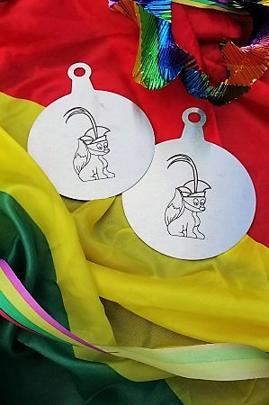 Ornament Vos Meerlo RVS set van 2