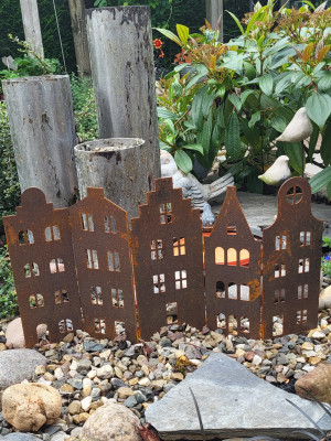 Grachtenhuisjes Onze Straat 5 huisjes  CorTenstaal (Roest)  CD-059