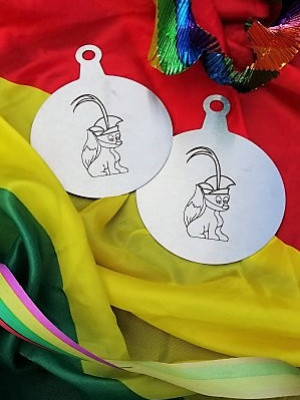 Ornament Vos Meerlo RVS set van 2