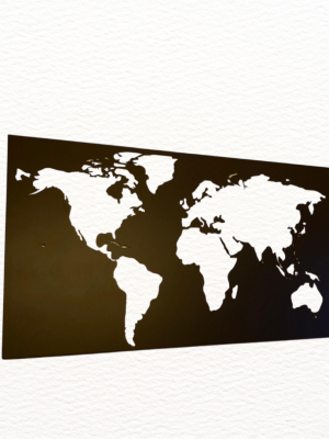 Wereldkaart Staal Orbis 160 zwarte coating  CD-077