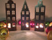 Waxinelichtjes Drie huisjes set  CorTenstaal  (Roest)  CD-054
