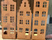 Waxinelichtjes Drie huisjes set  CorTenstaal  (Roest)  CD-054
