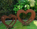 Hart decoratie/houtopslag/plantenbak Mies Cortenstaal  CD-118